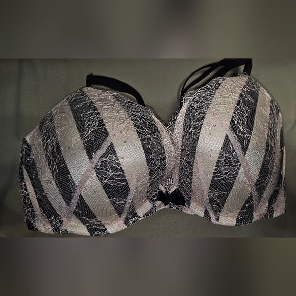 Victoria Secret Pink Lace Very Sexy Push Up Bra 32DDD striped NWT - Picture 3 of 5